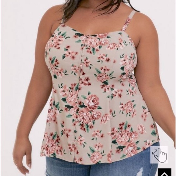 Torrid Georgette Fit And Flare Floral Camisole 2 NWT - Picture 1 of 4